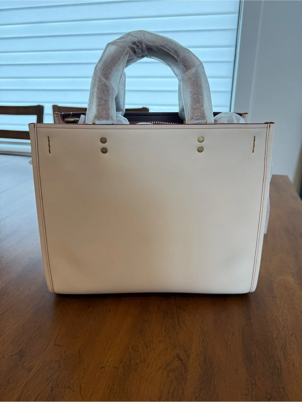 COACH MTO Rogue 31 Chalk Glovetanned Leather Tote